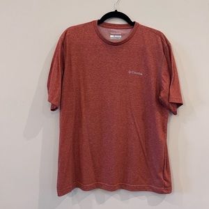 Mens Columbia Omni-wick Advanced Evaporation Orange Heathered Tshirt Size Large